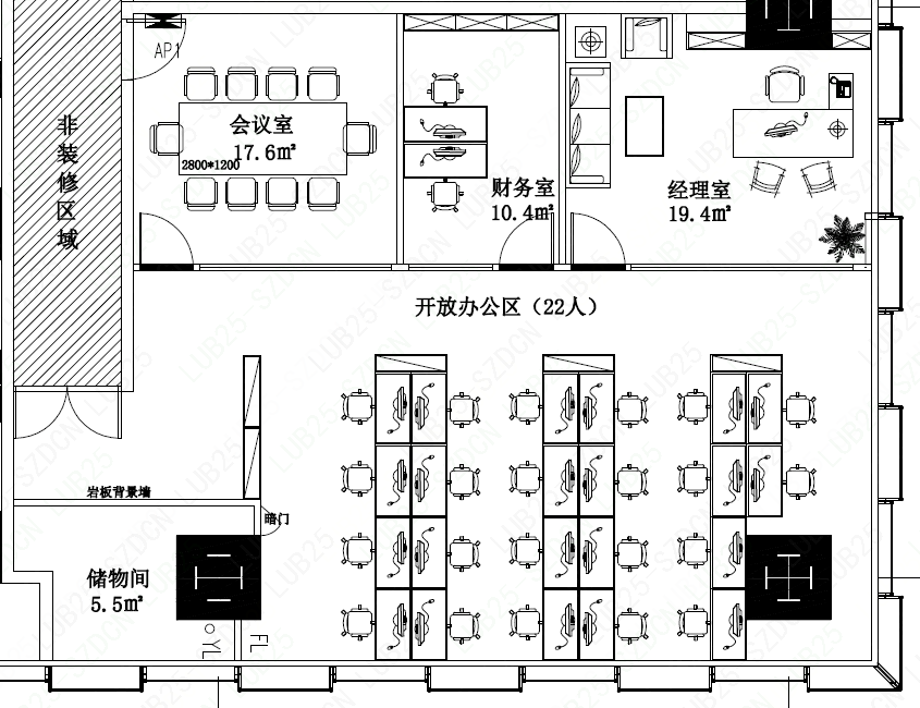 办公空间设计 - 户型图